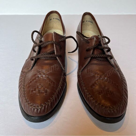 Soft Spots Women's Brown Lace Up Flats Brown Leather Upper Size 9 1/2N - Picture 2 of 9